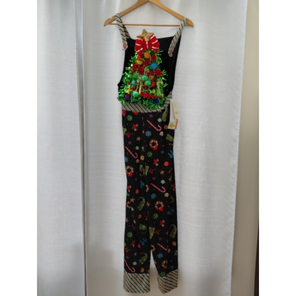 Christmas Tree Lighted Jumpsuit Black Size XXS 00 Sleeveless No Boundaries New